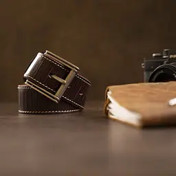 Ремінь з тисненням 20129 Vintage темно-коричневий 120 см - мініатюра 4