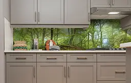 Вініловий кухонний фартух Вологий Ліс наклейка для кухні ПВХ дерева Природа Зелений Happy Pocket Z181789 - мініатюра 4