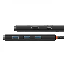 Usb-хаб Baseus Lite Series 5-Port Type-C Hub Docking Station (Type-C to HDMI+Usb3.0x3+PD) Чорний - мініатюра 2