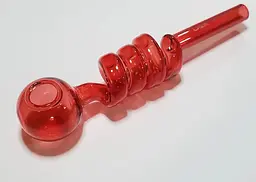 Трубка курильна скляна D&K Спіраль DK-8569A Red (16512) - мініатюра 2