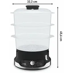 Пароварка Tefal Ultracompact 800 Вт чорна (VC204810) - мініатюра 2