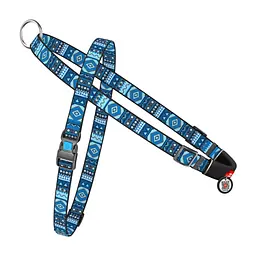 Шлея для собак WAUDOG Nylon з QR-паспортом "Етно синій" M (5442)