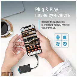 Зчитувач флеш-карт ColorWay USB-C to USB 3.0/SD/MicroSD (CW-CR-02) - мініатюра 6