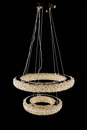 Підвісна світлодіодна кришталева люстра Splendid Ray L6356/600+400/2 LED, золото, 89 Вт, від 13-20 м² - мініатюра 4