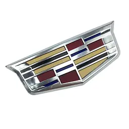 Емблема задня Cadillac срібло+ кольорова вставка 145х56мм пластик (на скотчі)