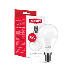 Лампа світлодіодна Maxus G45 5W 4100K 220V E14