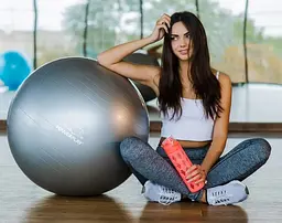 М'яч для фітнесу (фітбол) PowerPlay 4001 Ø65 cm Gymball Сірий + помпа (PP_4001_65_Grey) - мініатюра 7