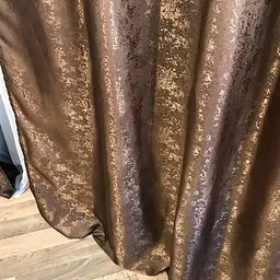 Жакардові штори шоколадного кольору 2шт. 150х270 з білим шифоновим тюлем 400х270, на тасьмі ALBO pbe0052681 - мініатюра 7