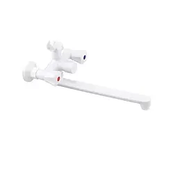Змішувач для ванни Plamix Omega-140 Euro White (без шланга та лійки) (PM0648)