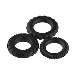 Ерекційні кільця Titan Cock Ring Set Blue чорні - мініатюра 4
