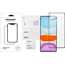 Скло захисне BeCover Xiaomi Redmi Note 14 4G Black (713099) - мініатюра 4