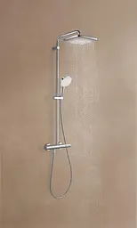 Душова система з термостатом для настінного монтажу Grohe Tempesta System 250 Cube 26689001, Хром - мініатюра 7