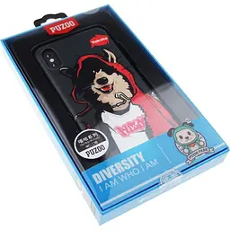 Чохол-накладка PUZOO TPU Glossy Surface IMD Hip Hop iPhone X MC Husky Black - мініатюра 2