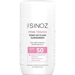 Флюїд для обличчя Sinoz Pink Touch Tone Up Correcting SPF50+ для вирівнювання тону 50 мл