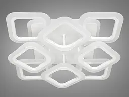 Люстра стельова LED Diasha AS8060/4+4WH, 90W, 3200K-6500K, білий метал, сучасний стиль для дому - мініатюра 4