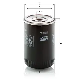 Фільтр масляний Mann W936/5 - мініатюра 2