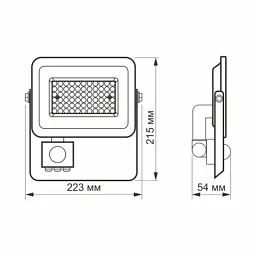 Прожектор Videx LED 50W 5000K з датчиком руху (VL-F2e505W-S) - мініатюра 6