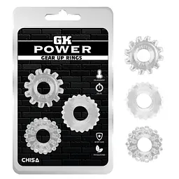 Набір ерекційних кілець GK Power Gear Up Rings Clear 3 шт. прозорий - мініатюра 2