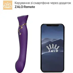 Смарт-вібратор 3 в 1 Zalo Queen Twilight Purple пульсуюча перлина та вакуум кристал Swarovski - мініатюра 2