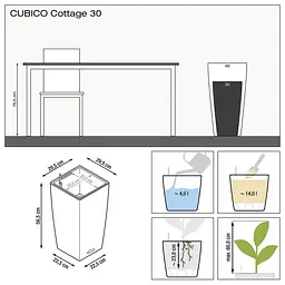 Вазон Lechuza Cubıco Cottage 30 світло-сірий (15157) - мініатюра 6