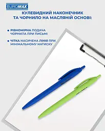Ручка масляна автоматична Buromax Holly Touch синя 0.7 мм упаковка 36 шт. (BM.8271) - мініатюра 3