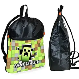 Рюкзак-мішок для взуття, спортивної форми Майнкрафт «Minecraft» дитяча сумка для змінки з розширювачем (01260)