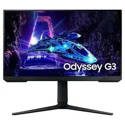 Монітор 24" Samsung Odyssey G3 WLED, VA, 1920x1080 (16:9), 1 мс, 180 Гц, 250 кд/м², 3000:1, 178°/178°, HDMI/DP, VESA чорний