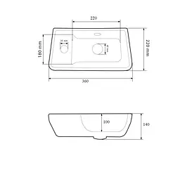 Умивальник VBI Cupi R підвісний 36x22x14 см white VBI-015625 - мініатюра 4