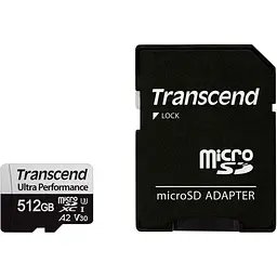 Карта пам'яті Transcend 512GB microSD w/ adapter UHS-I U3 A2 (TS512GUSD340S) (FFSDTR02109)