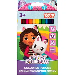 Олівці кольорові Yes Gabby Dollhouse JUMBO 12 кольорів (290803)