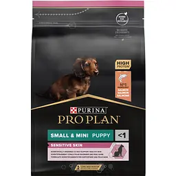 Сухий корм для цуценят дрібних порід із чутливою шкірою Purina Pro Plan Puppy Small&Mini, з лососем, 3 кг - мініатюра 2