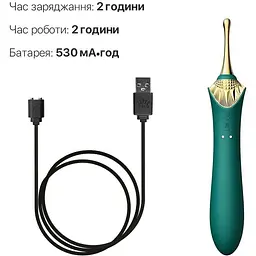 Вагінально-кліторальний вібратор Zalo Bess Turquoise Green багатофункціональний з насадками - мініатюра 6