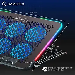 Підставка для ноутбука до 15.6 CP590 Black GamePro teh0023832 - мініатюра 5