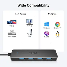 USB-Хаб Ugreen 4-Port USB 3.0 Hub 1m (UGR-35574) - мініатюра 6
