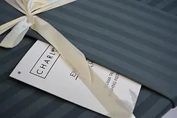 Постільна білизна Charlotte Antracite Сатин-Stripe / простирадло на резинці 180x200см Cotton Shine pbe0052120 - мініатюра 4