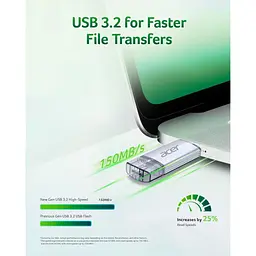 USB флеш накопичувач Acer 32GB UP300 Silver USB 3.2/Type-C (BL.9BWWA.588) - мініатюра 7