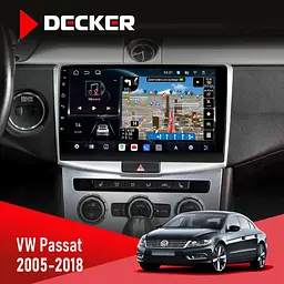 Штатна магнітола VW Passat (B6, B7) 2005-2014, CC 2012-2018 Decker D10-011 4x64, DSP, 4G, 360 Decker (НФ-00006617)