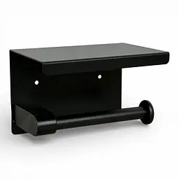 Тримач туалетного паперу Primo TP03 металевий з полицею - Black - мініатюра 3