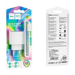 Зарядний пристрій HOCO C109A Fighter USB QC3.0 + cable Micro 5P White (6931474784827) - мініатюра 7