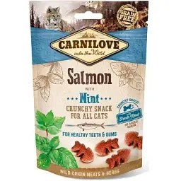 Ласощі для котів Carnilove Crunchy Snack з лососем і м\'ятою 50 г (8595602527175)