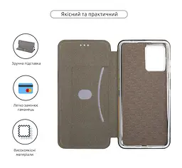 Чехол-книжка для Oscal C30 Pro, G-Case, черный, кожаный чехол-книжка из экокожи (PU) и TPU, с магнитом, с подставкой и вместительным кардхолдером, противоударный, защита всего корпуса, ArmorStandart (ARM69505) - мініатюра 3