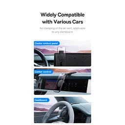 Універсальний автотримач Baseus C02 Magnetic Phone Holder Cluster Black (SUCC000201) - мініатюра 12