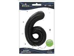 Кулька фольгована цифра PELICAN 40 (100 см) 1 6 чорна