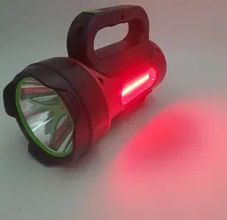 Прожектор акумуляторний світлодіодний 30W LED та бічний COB світильник ліхтар із сонячною панеллю та USB виходом HEL-T93 червоний - мініатюра 17