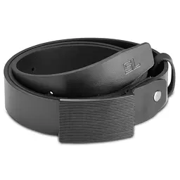 Ремінь чоловічий шкіряний Semi Line Black (P8233-0 M) 100 см