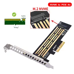Контролер Dynamode M.2 SSD NVMe M-Key to PCI-E 3.0 x4/ x8/ x16, full profile br (PCI-Ex4- M.2 M-key) - мініатюра 7