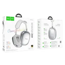 Бездротові навушники Hoco W55 Plus, накладні, ANC, BT5.4, AUX, 800mAh, 90h, Silver - мініатюра 5