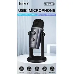 Професійний студійний конденсаторний мікрофон Jmary MCPW10 USB Black
