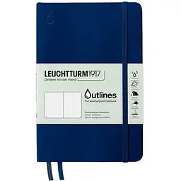 Блокнот Leuchtturm1917 Outlines, Paperback (B6+), Темно-синій, Крапка (372386)