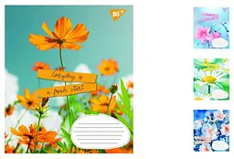
Зошити учнівські 96 аркушів лінія 1B Summer flowers, 5 шт. в упаковці